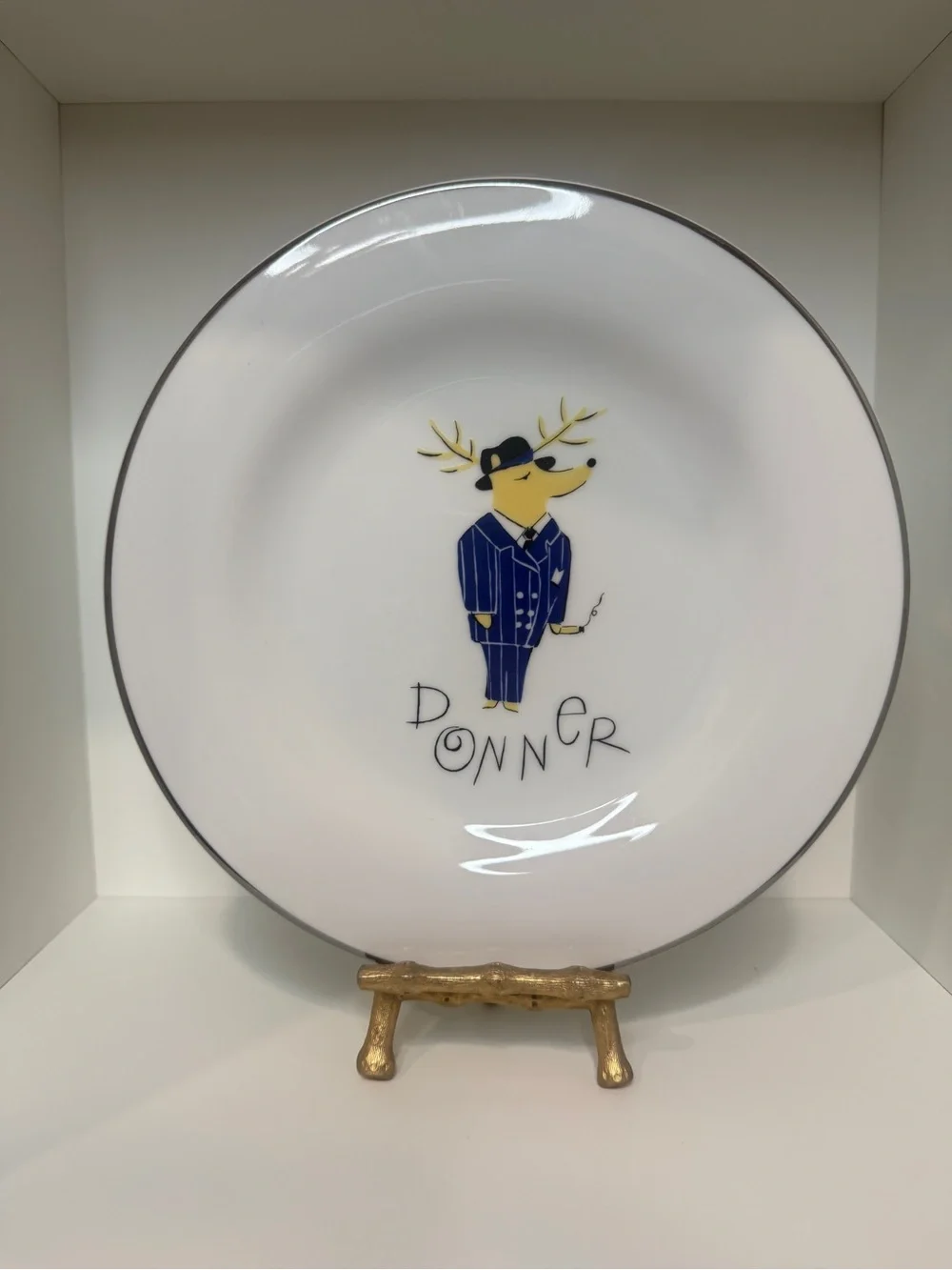 Pottery Barn “Donner” Reindeer Dinner Plate